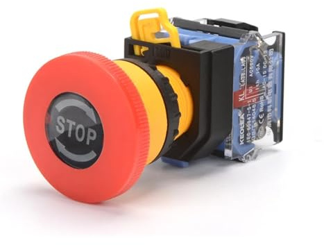 22mm emergency stop switch button mushroom head self-locking button LA38-11ZS / stop emergency power failure stop 1NO 1NO / 2NC(LA38A-11ZS stop,2NC)