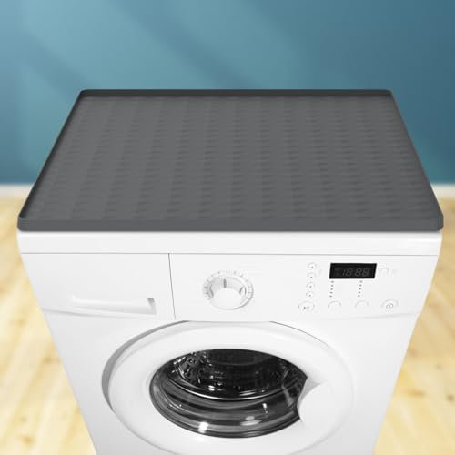2 Pcs Waschmaschine Abdeckung 65 x 60 cm Waschmaschinenabdeckung Waschmaschinenauflage Silikon Rutschfest Waschmaschinen Weiche Zuschneidbare Abdeckung für Trockner Waschmaschinen (Grau)