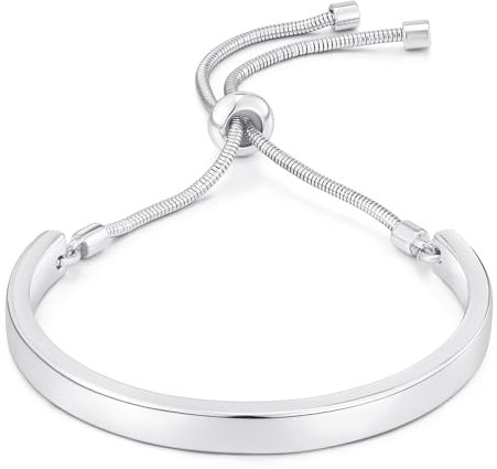 LILIE&WHITE Armreif Armbänder Verstellbares Armband für Damen – Elegantes Silber-Design mit Zugverschluss – Modernes und Stilvolles Accessoire für Jeden Anlass