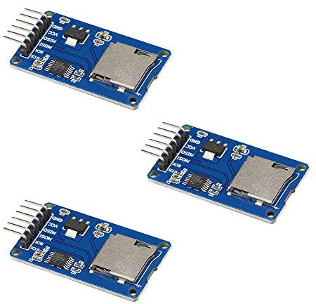 VKLSVAN 3PCS Micro SD Card Module Mini TF Card Adapter with Memory Storage Breakout Board SPI Interface Driver TF Card Adapter