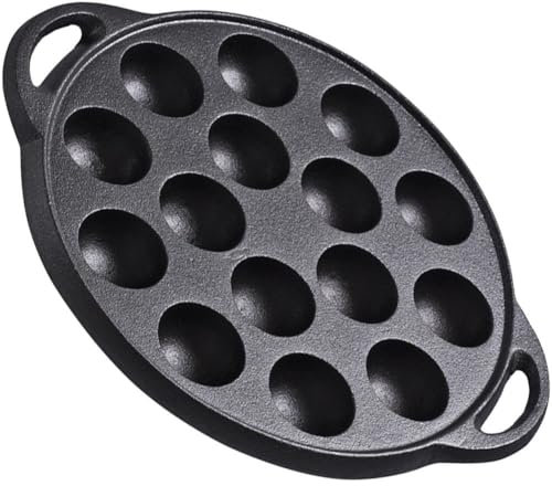 Cast Iron Aebleskiver Pan Takoyaki Maker Takoyaki Pan Non Stick Pancake Pan Plate Cooking Baking Mold Tray Grill Pan for Takoyaki Pancakes Making