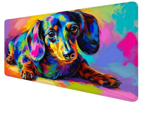 Tapis de Souris Couleur Tapis de Souris XXI Chien Tapis de Souris 1600x800x3mm Tapis de Souris Gamer Tapis de Bureau,Résistant à l'eau Antidérapante Tapis Souris, pour la Maison Gamer et Bureau D-792