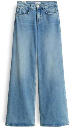 OPUS PANTS Damen Palazzo | Melly COOL Wide Leg Pants Mid Rise mit hochwertigem Modal Light Pacific Blue, 44 L32