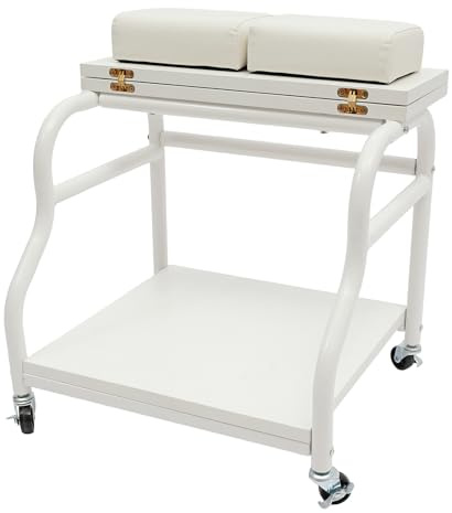 Fußbad Spa Wagen, Trolley für Fußbad mit 4 Universal-Räder, 2 Stufiges Bath Fuß Spezialwerkzeugwagen für Fußbäder, Pediküre, Salon-Zubehör, bis zu 18kg (Weiß)