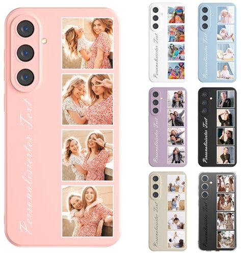 HBRYXJ Personalisierte Handyhülle Mit Foto Text für Samsung Galaxy A55 5G, Selbst Gestalten Hülle mit Eigenem Bild Text, TPU Personalisiert Case Individuelle Schutzhülle Foto Handyhülle