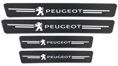 JIYIFAN 4 Stück Auto Einstiegsleisten Schutz für Peugeot 2008 3008 4008 5008 2010 2011 2012 2013 2014 2015,Auto Carbon Fiber Einstiegsleisten Schutz Leisten Türschweller Türschweller Aufkleber,B