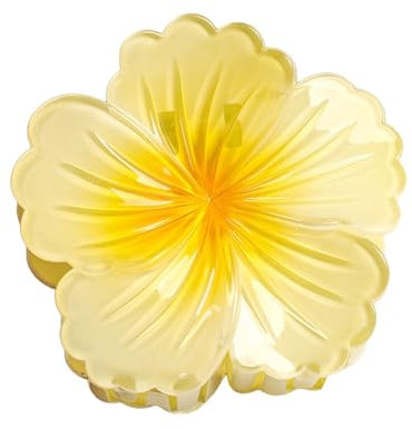 Pinza para el pelo con forma de flor, color degradado, para la parte trasera, accesorio dulce para mujer, decoración floral, alfiler de playa, vacaciones, color amarillo