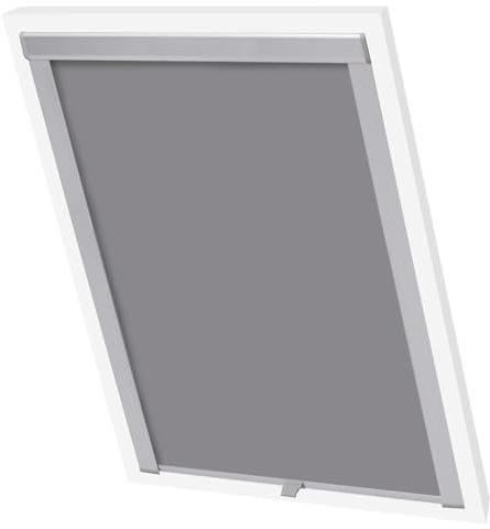 Verdunkelungsrollo Grau S06/606 - Verdunkelungsstoff mit Aluminiumrahmen - Perfekt für Schlafzimmer & Wohnzimmer - Lichtschutz & Sichtschutz