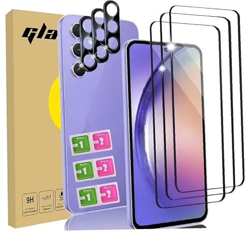Compatible avec Samsung galaxy A15/A15 5G – Lot 3+3 protections incluant verre trempé transparent + protection d’objectifs caméra