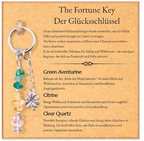 PIujsym Kristall-Schlüsselanhänger Frauen Geschenk mit Edelstein Schlüsselanhänger Bedeutungskarte, Neuanfang Geschenk für Freundin, Glücksbringer Abschiedsgeschenk, für Freundin oder Kollegin