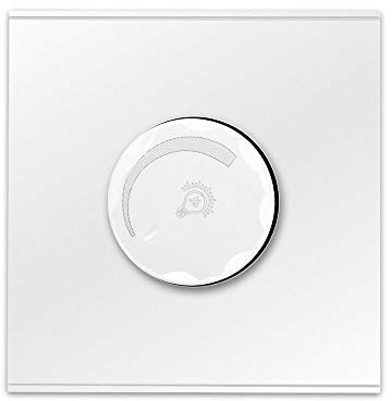 Lichtschalter Unterputz,Wechselschalter Ein- / Ausschalten mit Drehregler-Dimmer-Wandschalter Weiß Schwarz-grauer PC-Panel-Lüfterschalter 220V AV 50 60Hz(White)