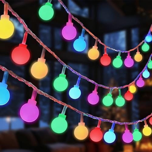 Mavouri Lichterkette Kugeln, 6M 40 LED Lichterkette Kugel, 2 Modi, Bunte Kugeln Lichterketten Weihnachten für Schlafzimmer, Silvester Deko, Weihnachtsdeko, Hochzeit, Kinderzimmer Deko