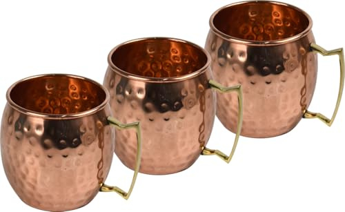 Copper Beer Mug 530ml Handcrafted Pure Solid Copper Food Safe for Moscow Mule Cocktails Wine & Cold Drinks (3)