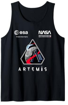 NASA Artemis II Mission Patch Worm und ESA Logo Tank Top