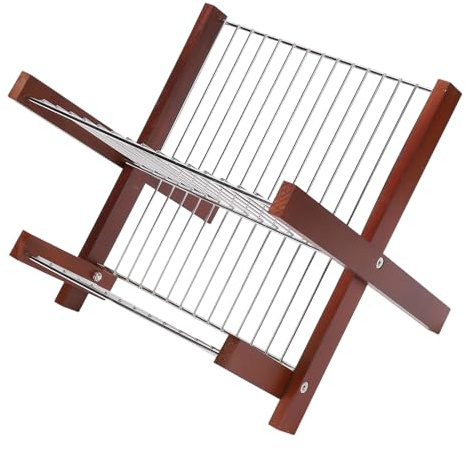 Cryfokt Escurridor de Platos, Escurridor de Platos de Acero Inoxidable de 2 Niveles, Organizador de Plegable Compacto con Diseño Antideslizante para Almacenamiento en el Mostrador de la Cocina