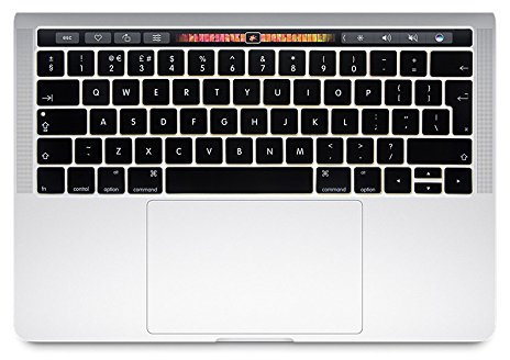 Se7enline Compatible with Macbook Keyboard Cover for MacBook Pro 13/15 inch Retina Display With Touch Bar Version 2016/2017/2018/2019/2020 Macbook Keyboard Cover Skin 13 inch (UK Layout), Black
