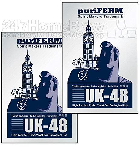 2X Puriferm UK-48 Turbo Yeast 48hr High Alcohol fermentaion