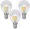 NuLoXx 3er Pack LED Filament Kopfspiegellampe P45 „Tropfenform“ SILBER E14 4W/827 2700K warmweiß, 380 LM, AC 220-240, 320° Abstrahlwinkel