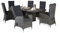 La Casa di Caesar Polyrattan Tischgruppe Barcelona Grau-Mix Tisch 6 Stühle Gartenmöbel-Set