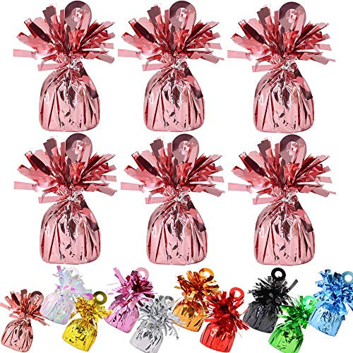 Time to Sparkle 18 Pack Heavy Balloon Weights Foil Helium Latex Balloon Weight Fountain Table Floor Tassle Cone 170g/pc Birthday Party Accessory (Weight-Rose Gold)