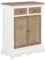 vidaXL Sheeshamholz Massivholz Sideboard mit 2 Türen 2 Schubladen Kommode Mehrzweckschrank Anrichte Schrank Standschrank Braun Weiß 60x30x80 cm