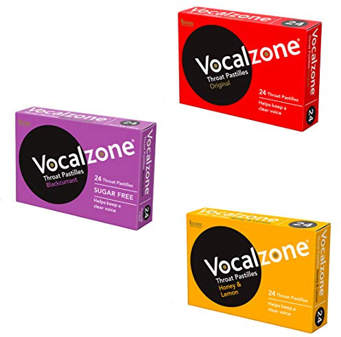 Vocalzone Pastilles Multipack 3 x 24. Honey Lemon, Blackcurrant & Original.