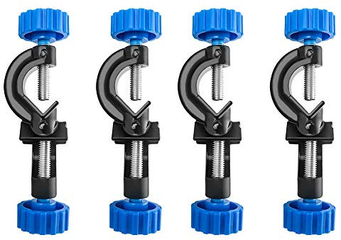 QWORK® 4 pezzi Porta morsetto da laboratorio ad angolo retto in lega di alluminio con aste a testa cilindrica fino a 18 mm di diametro