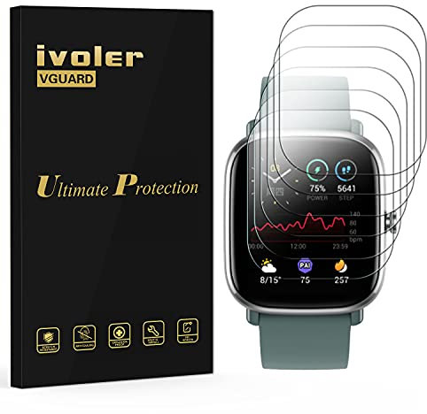 iVoler 6 Pezzi Pellicola Protettiva per Huami Amazfit GTS 2 Mini/Amazfit Bip U/Amazfit Bip U Pro, Wet Applied Protezione Schermo [Bubble-Free-Riutilizzabile] HD Clear Film in TPU