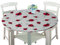 FANSU Runde Tischdecke Wasserabweisende, 3D Tier Muster Abwaschbar Garten Tischdecke rutschfest Abwischbare Wachstuch Desktop Dekorative Tuch Hotel Bankett Party (Marienkäfer,100cm)