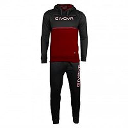 Givova Men's Italia 106 Passen, Schwarz/Granat, 2XS