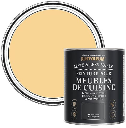 Rust-Oleum Peinture Jaune pour Meubles de Cuisine, Finition Mate - Moutarde 750ml