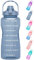MEITAGIE 2.2 Litre Large Water Bottle with Time Marker, Leakproof Half Gallon 2.2L Drink Bottle with Straw & Handle,Ensure You Drink Enough Water Daily for Fitness,Gym and Outdoor Sports