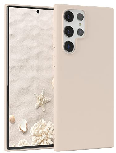 EAZY CASE - Silikonhülle für Galaxy S22 Ultra 5G Hülle Silikon Case Beige weich stoßfeste Handyhülle Schutzhülle mit Kameraschutz Dünn Premium Schutz Cover TPU Phone Bumper in Pastell Taupe Matt