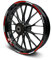 Felgenrandaufkleber Komplett Set RS Design 20-teilig inkl. Felgenbettaufkleber passend für 15 ″ 16 ″ 17 ″ Zoll für Motorrad Auto Fahrrad zweifarbig MR016 (Neon rot)