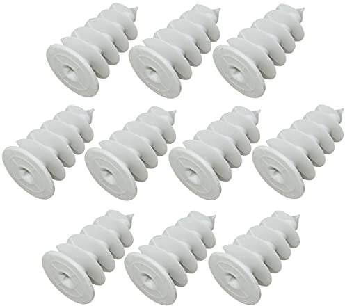 AERZETIX - C57879 - Juego de 10 tacos helicoidales Ø8x50mm para fijación en aislamiento de poliestireno poliuretano EPS XPS - para tornillos 4.0-4.5mm - diámetro de cabeza 25mm - en plástico