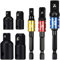 3PCS 1/4, 1/2, 3/8 Impact Socket Adapter, 4PCS 1/4 to 3/8, 3/8 to 1/4, 3/8 to 1/2, 1/2 to 3/8 Drive Socket Adapter for Cordless Drill Quick Change Nut Driver Conversions