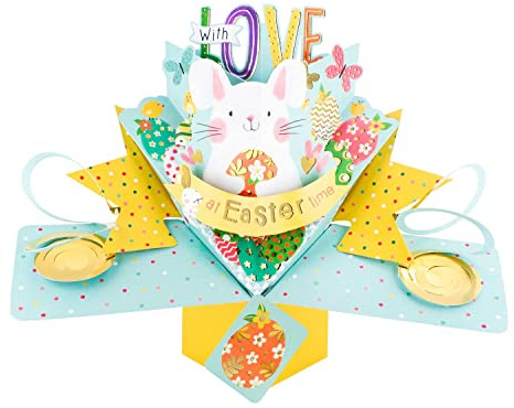 Happy Easter Cute Easter Bunny Pop Up Greeting Card 3D Pop-Up Cards EPOP011