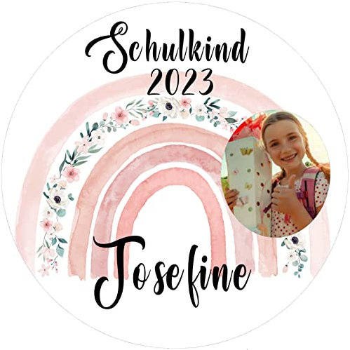 Fondant Tortenaufleger Tortenbild Geburtstag EINSCHULUNG/SCHULKIND 2023 personalisierbar WUNSCHFOTO + WUNSCHNAME (Das Jahr wird automatisch angepasst)
