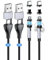 Kuulaa 2 Pièces Cable Multi Chargeur 6 en 1, Chargeur Magnétique 360° et 180°, Cable USB C Magnétique 18W 3A Charge Rapide et Transfert de Données pour USB-C Micro USB i-Phone - 1m + 2m