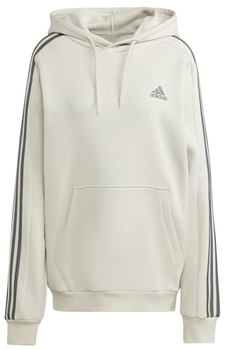 adidas Hombre Essentials Fleece 3-Stripes Hoodie, Alumina, XL