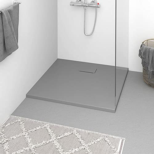 Camerina Plato de Ducha SMC Gris 90x80 cm Plato Ducha Resina Muebles BañO Plato Duchas