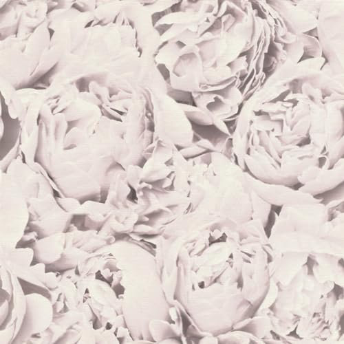 Blush Pink Roses Floral Wallpaper - Flowers Feature Wall Classic Stylish - Textured Paste The Wall Vinyl