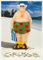 Gutsch Verlag Lustige Postkarte mit übergewichtigem Cartoon-Mann in Badehose und Sandalen am Strand, 'Grüße' im Sand geschrieben, Humorvolle Urlaubskarte für Freunde und Familie