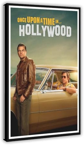 Hndeial Filmposter Once Upon A Time... in Hollywood, Schlafzimmerdekoration, Sportlandschaft, Büro, Raumdekoration, Geschenk, Rahmen-Stil, 40 x 60 cm
