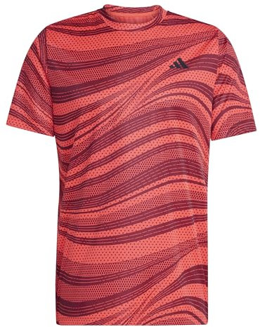 adidas Men's Club Tennis Climacool Graphic T-Shirt, Shadow red/semi Lucid red, S