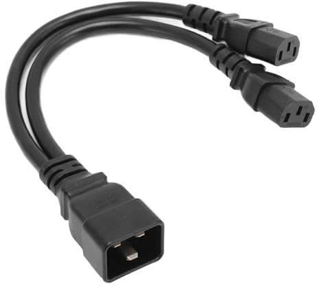 IEC320 C20 auf Dual C13 Y Splitter Konverter Adapterkabel, Standard IEC320 C20 Stecker auf Dual IEC320 C13 Buchsen Splitter Adapterkabel, 0,32 M/12,6 Zoll