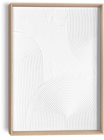 REINDERS Relief Wandbild, Thin Comb, Wohnzimmer, Poster, Wanddeko, Room Decor, MDF, Weiß, 40x30cm