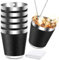 Schnapsgläser Edelstahl mit Kette 30ml Set 6 Schnapsbecher Schwarz Becher Schnapsglas zum Umhängen Wiederverwendbare für Hochzeitsfeiern Karneval Junggesellenabschiede Bar Festival Hochzeitsfeiern