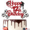 Gidobo 12th Birthday Cake Toppers, Red Glittery Cake Decorations with Football Theme, Twelve Years Old Soccer Birthday Party Supplies for Boys