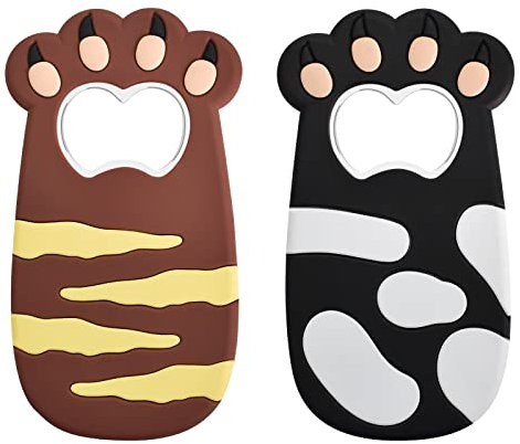 Dokeno 2 Stück Bieröffner, Magnetisch Dosenöffner für Kühlschrank, Cartoon Katzenpfote Glasöffner, Bier Deckelöffner, Flaschenöffner mit Magnet, Öffner für Bier, Familie, Restaurant